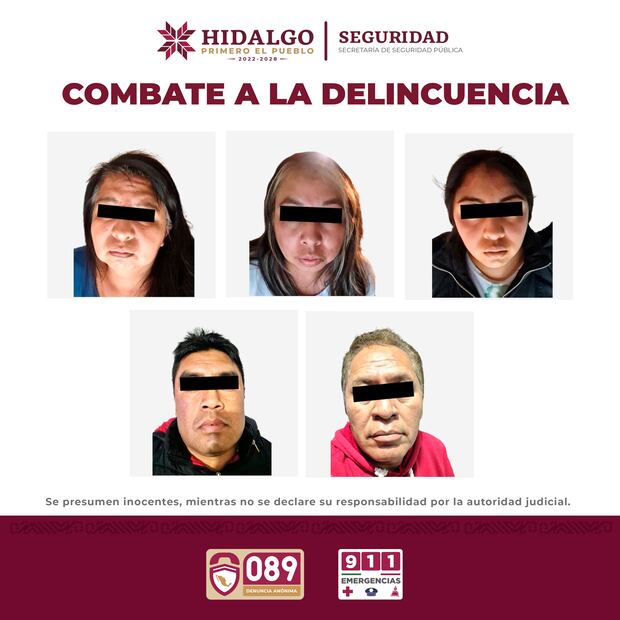 Cae banda de presuntos narcomenudistas en Zempoala tras operativo conjunto de la SSPH y PGJEH | Fotos: SSPH