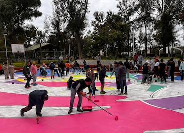 Renuevan con arte la cancha del Parque Hidalgo en Pachuca