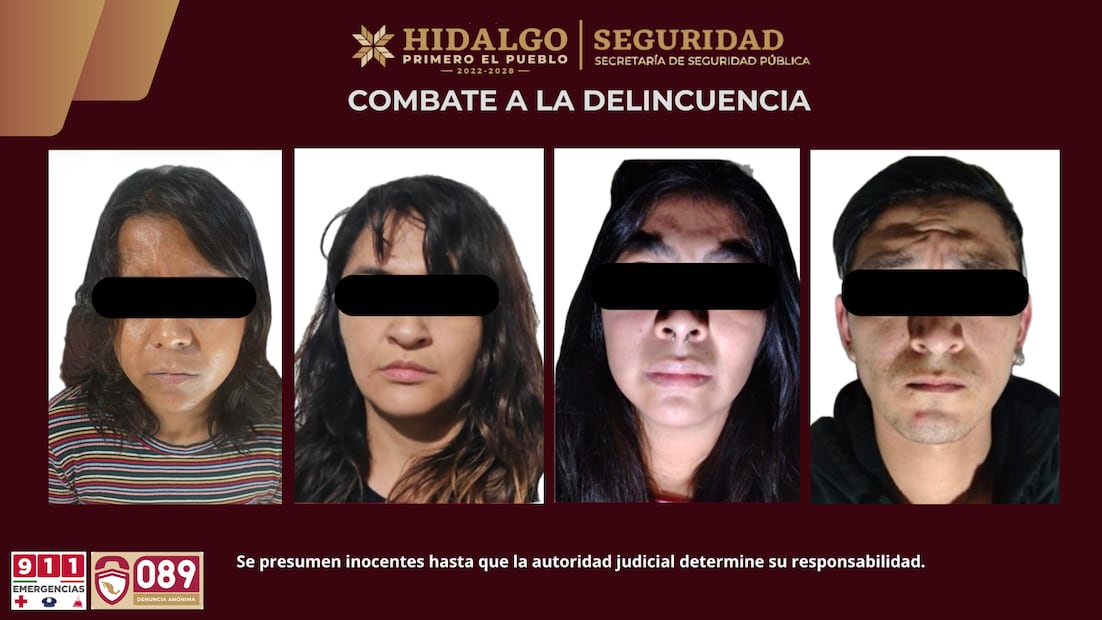 Cateos simultáneos en Pachuca y Mineral de la Reforma dejan cuatro detenidos por presunto narcomenudeo | Fotos: SSPH