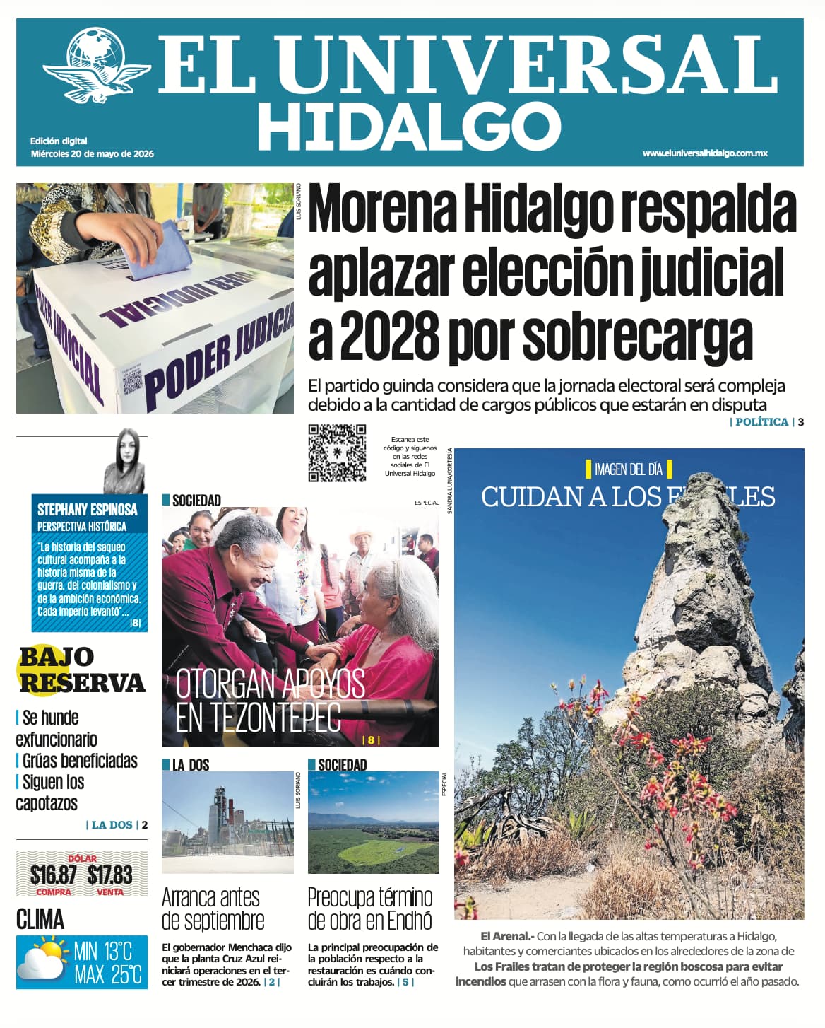 Portada El Universal Hidalgo 20526
