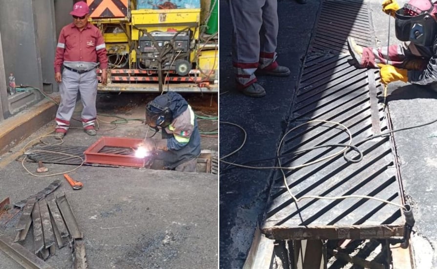 Rejilla dañada en paso deprimido de Pachuca provoca afectaciones a vehículos