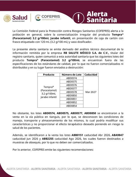 Cortesía: COFEPRIS