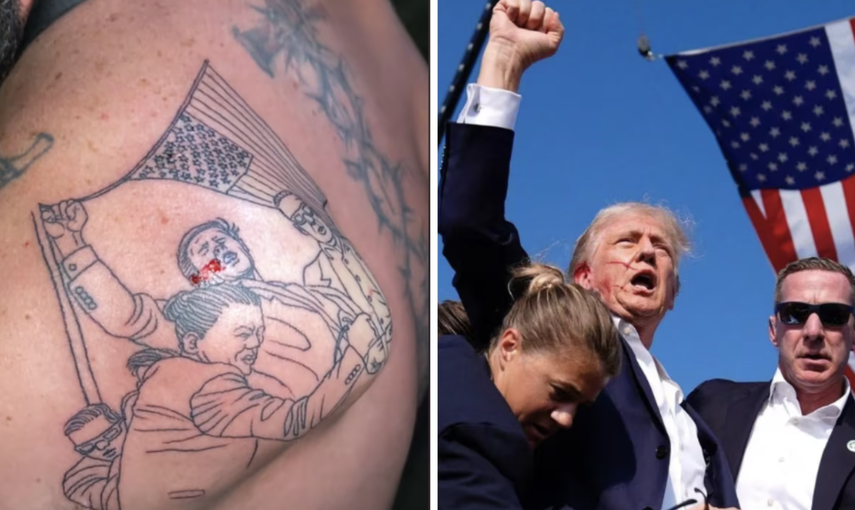 VIDEO: Hombre se tatúa escena del atentado contra Trump y las redes sociales "estallan"