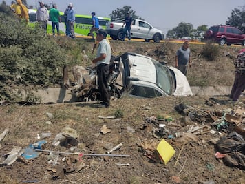 Aparatoso accidente en la México-Tuxpan deja seis lesionados en Tulancingo