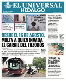 Portada El Universal Hidalgo 28/7/26
