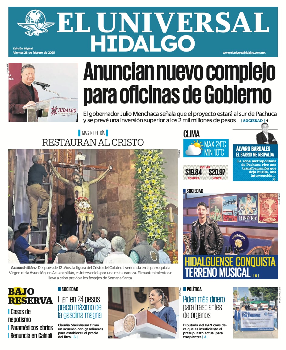 Portada El Universal Hidalgo 280325