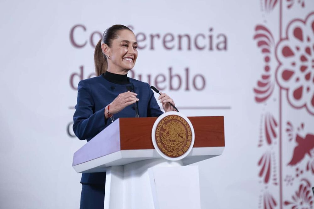 La presidenta Claudia Sheinbaum durante su conferencia matutina desde Palacio Nacional. Foto: Agencia EL UNIVERSAL/Fernanda Rojas/RDB.