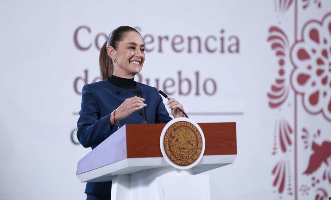 La presidenta Claudia Sheinbaum durante su conferencia matutina desde Palacio Nacional. Foto: Agencia EL UNIVERSAL/Fernanda Rojas/RDB.