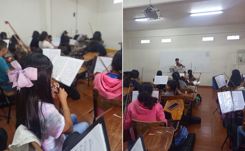 Nicolás, Liam y Jimena tienen algo en común: el amor por la música y el violín | Fotos: Erika Gutierrez