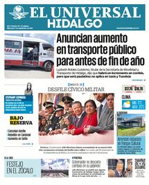 Portada El Universal Hidalgo 17/9/25