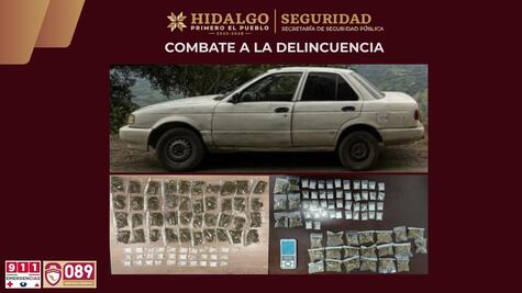 Detienen a dos personas con presunta droga en Tlahuelilpan y San Bartolo Tutotepec