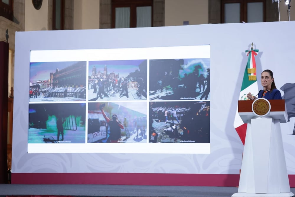La presidenta Claudia Sheinbaum durante su conferencia matutina desde Palacio Nacional. Foto: Agencia EL UNIVERSAL/Fernanda Rojas/RDB.