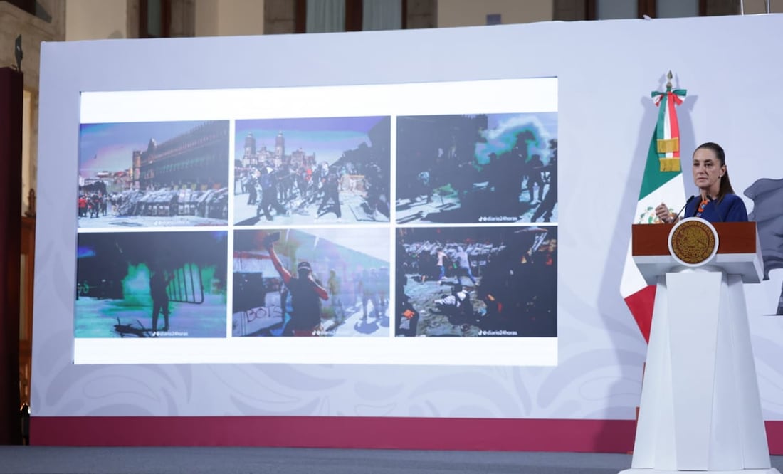 La presidenta Claudia Sheinbaum durante su conferencia matutina desde Palacio Nacional. Foto: Agencia EL UNIVERSAL/Fernanda Rojas/RDB.