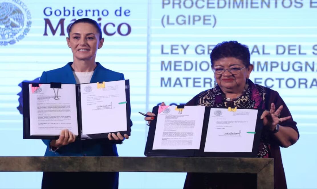 La presidenta Claudia Sheinbaum anuncia el 7 de octubre una iniactiva para modificar a la Ley General de Procedimientos Electorales y Medios de Impugnación para la elección de jueces, magistrados y ministros. Foto: Berenice Fregoso / EL UNIVERSAL