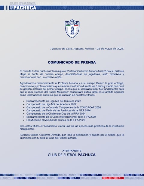 Comunidado Pachuca