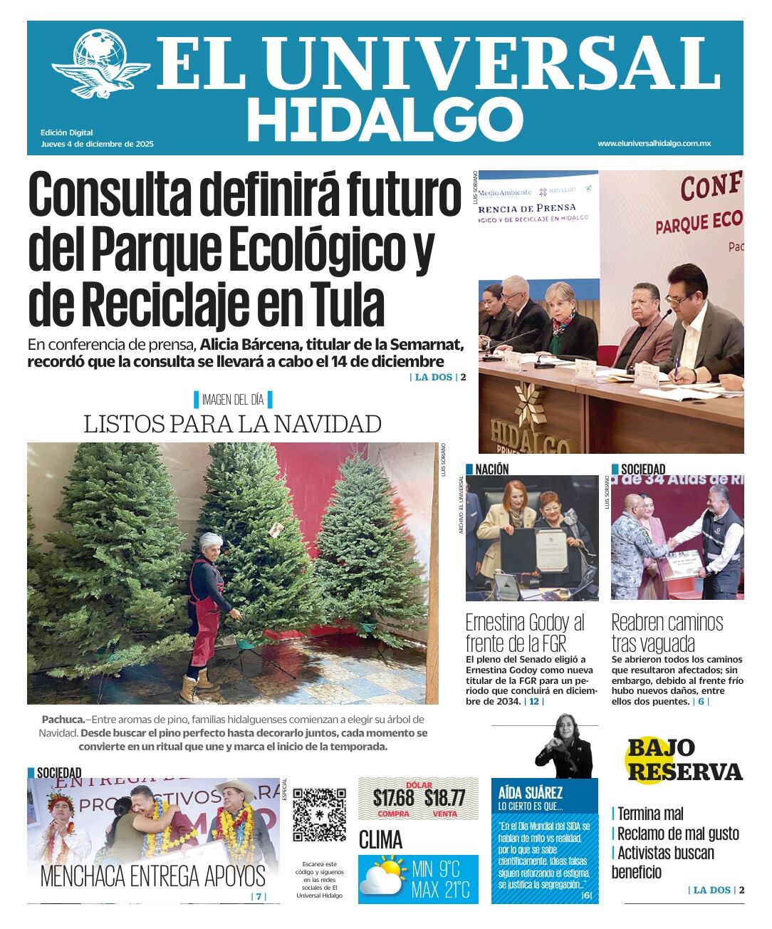 Portada El Universal Hidalgo 41225