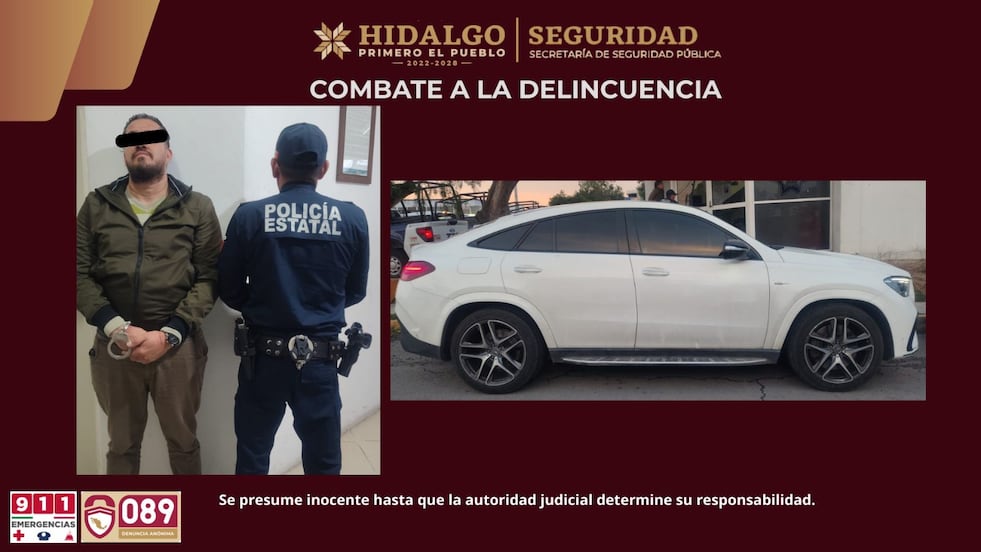 Recuperan vehículo de lujo robado en Pachuca; detenido tenía cinco órdenes de aprehensión
