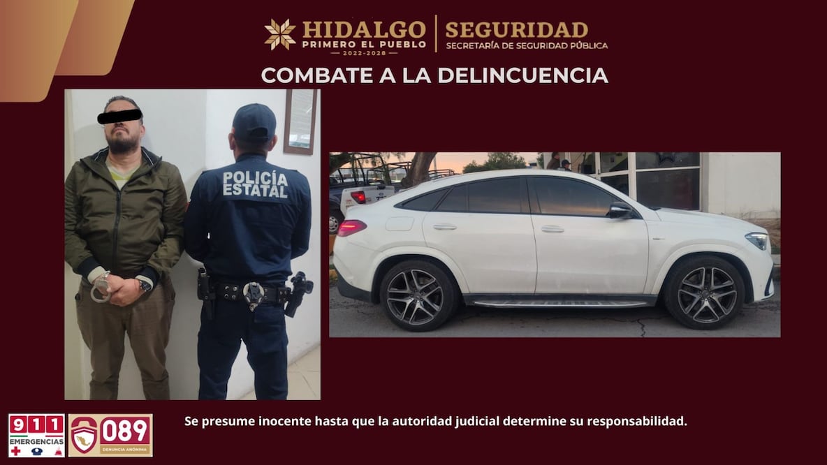Recuperan vehículo de lujo robado en Pachuca; conductor era buscado por la justicia | Fotos: SSPH