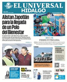 Portada El Universal Hidalgo 25/3/26
