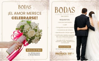 Abren registro para el programa Bodas Colectivas 2026 en Pachuca