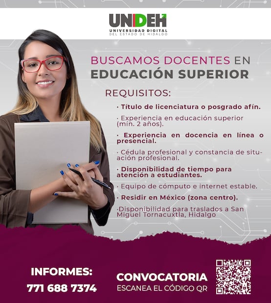 Perfil y requisitos | Facebook: Universidad Digital del Estado de Hidalgo