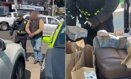 Hombre se pasea con más de 2mdp en la CDMX; lo detienen
