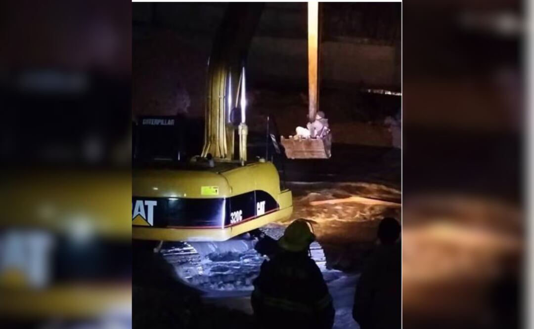 Rescatan a trabajador atrapado en colapso de obras del Río Tula | Foto: Especial