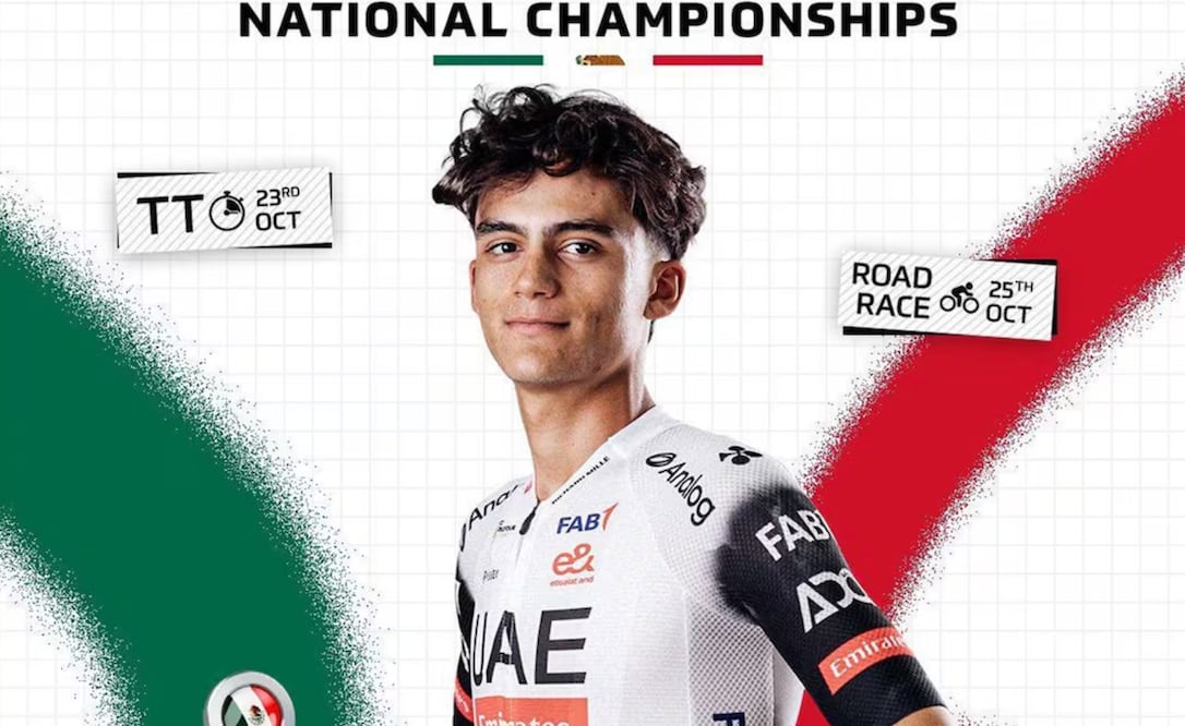 Isaac del Toro competirá en su natal Ensenada. FOTO: @TeamEmiratesUAE