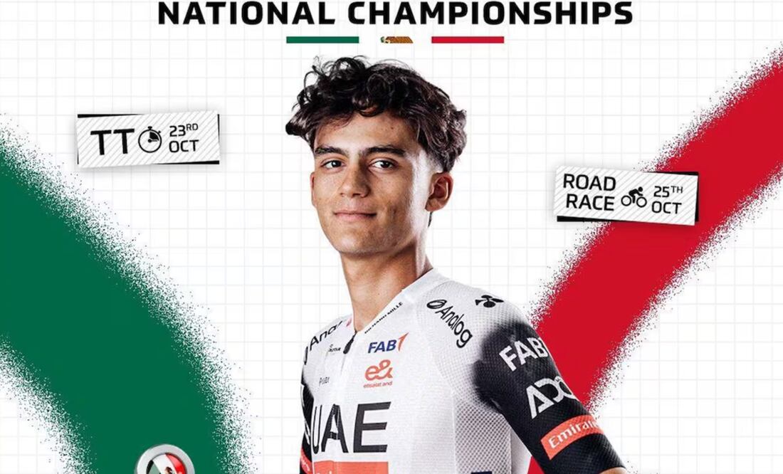 Isaac del Toro competirá en su natal Ensenada. FOTO: @TeamEmiratesUAE