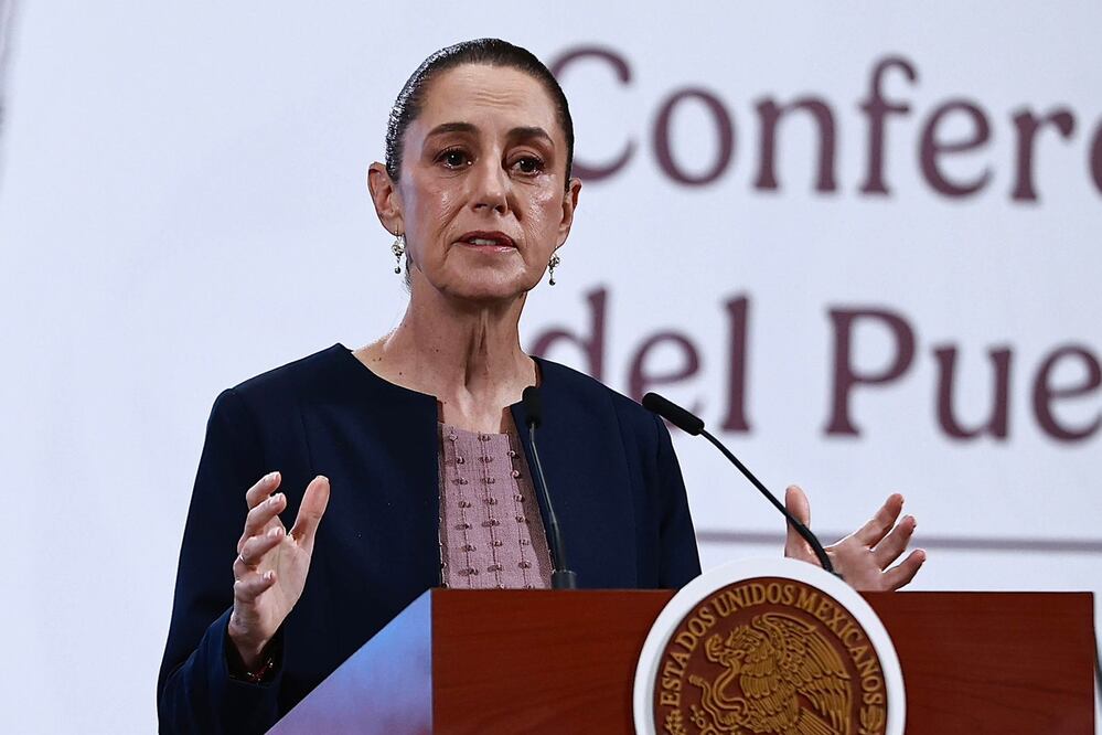 La presidenta Claudia Sheinbaum durante su conferencia matutina desde Palacio Nacional. Foto: Agencia EL UNIVERSAL/Berenice Fregoso/MIVV