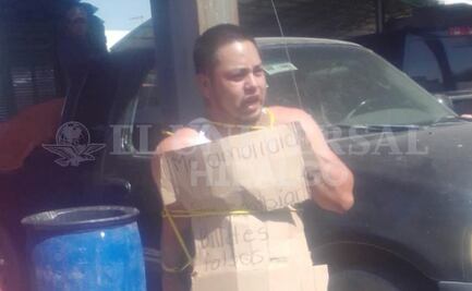 Detienen y amarran a un hombre en Ixmiquilpan, lo acusan de cambiar billetes falsos