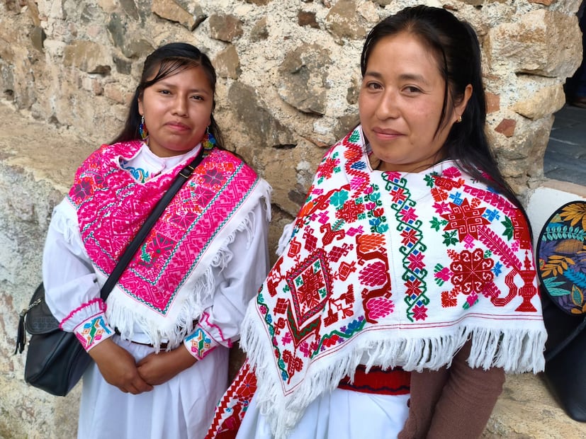 Josefina Guzmán Rojas y Erika Escorcia Vargas explicaron en entrevista que actualmente enfrentan la reproducción de sus bordados mediante impresión o máquinas de bordado. I Foto: Mirely Santos