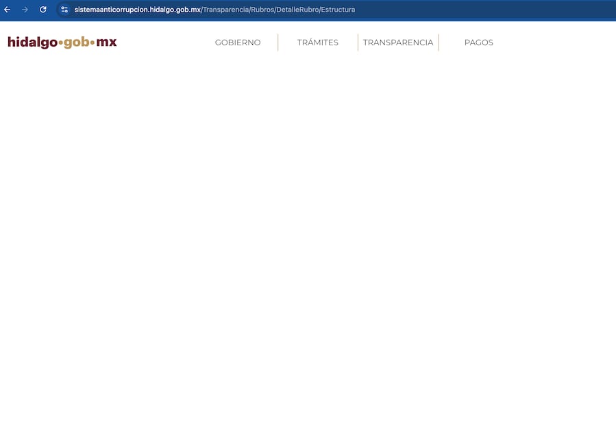 La página del Sistema Estatal Anticorrupción no cuenta con información I Foto: Captura de pantalla