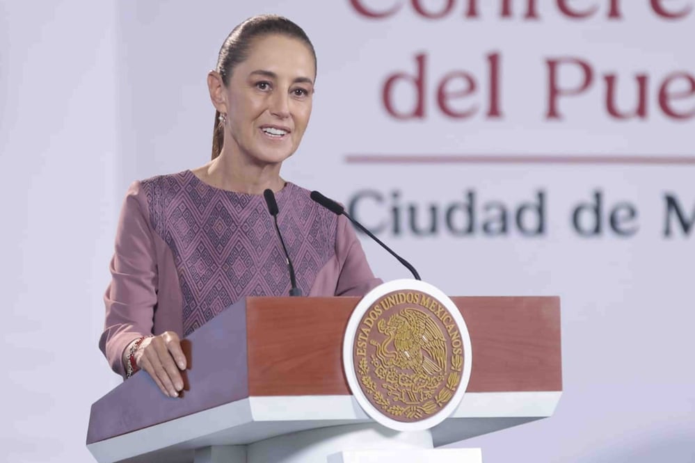 La presidenta Claudia Sheinbaum durante su conferencia matutina desde Palacio Nacional. Foto: Agencia EL UNIVERSAL/Fernanda Rojas/RDB.