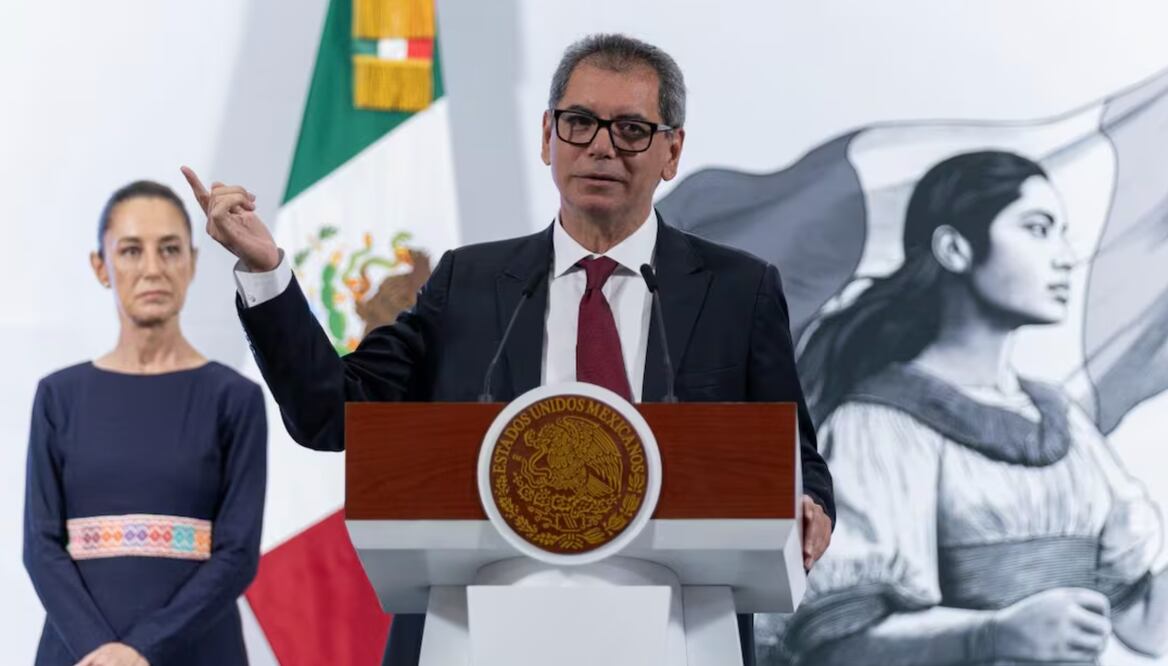 Edgar Amador Zamora, titular de Hacienda y Crédito Público, en la conferencia matutina del 5 de mayo. Foto: Hugo Salvador/ EL UNIVERSAL