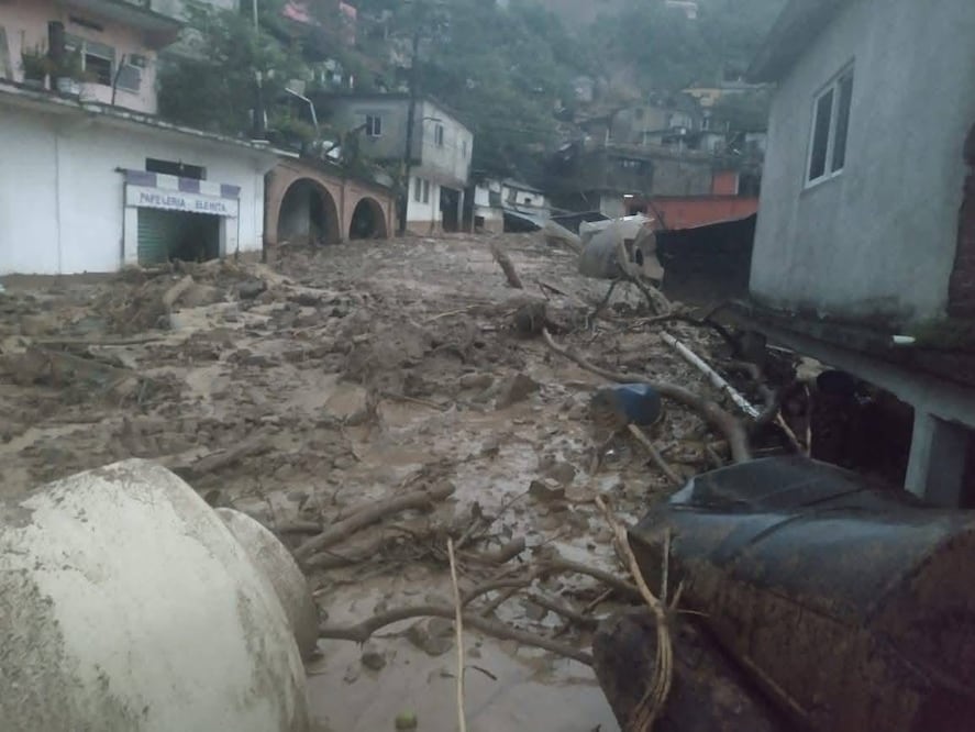 Huehuetla fue unos. de los municipios más afectados por las lluvias I Foto: Especial