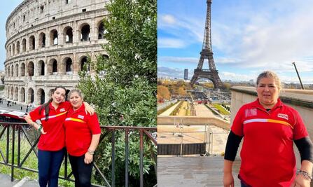 Exempledas de Oxxo viajan a Europa y presumen fotos con sus uniformes; su historia se vuelve viral 