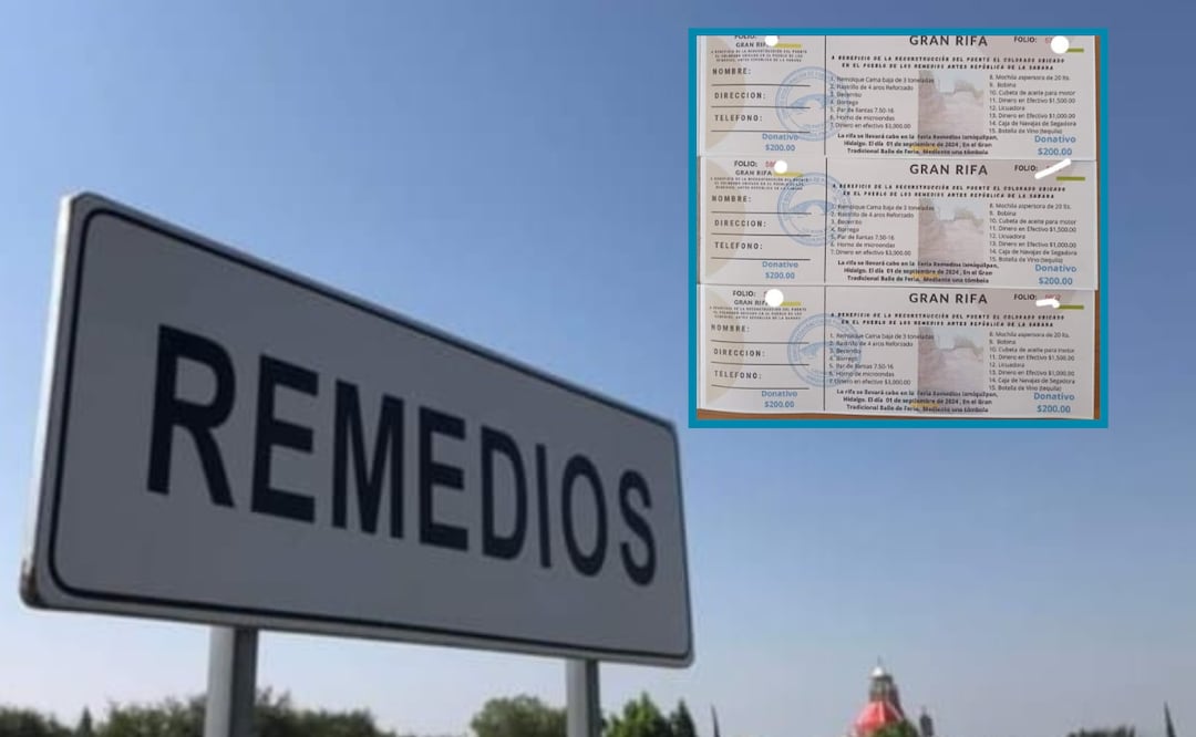 Vecinos de la comunidad de Remedios, municipio de Ixmiquilpan, siguen con la restauración del puente Colorado, para ello actualmente están realizando una rifa. Foto: Especial