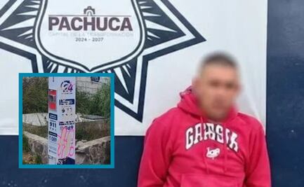 Detienen a hombre por pintar poste de videovigilancia del C4 en Pachuca