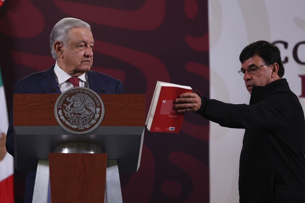 El presidente de México, Andrés Manuel López Obrador, en su conferencia de este lunes 4 de marzo de 2024 en Palacio Nacional | Foto: Berenice Fregoso