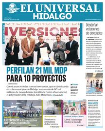Portada El Universal Hidalgo 25/8/26