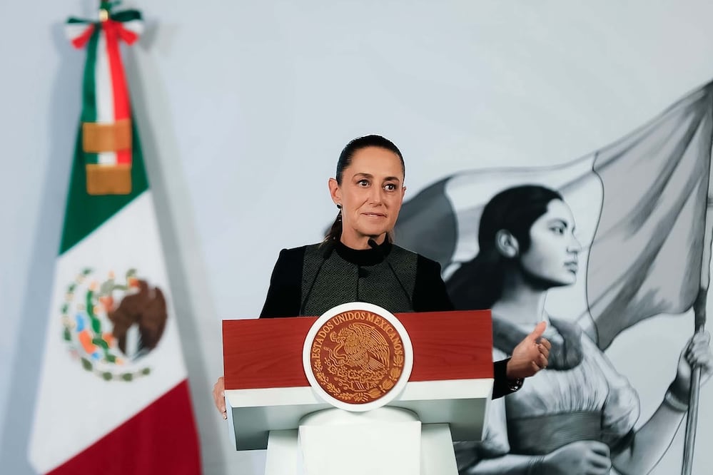 La presidenta Claudia Sheinbaum durante su conferencia matutina desde Palacio Nacional. Foto: Agencia EL UNIVERSAL/Osmar Alvarado/RDB.