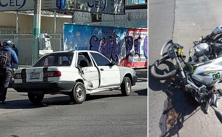 Motociclista resulta lesionado tras choque en avenida Juárez, Pachuca