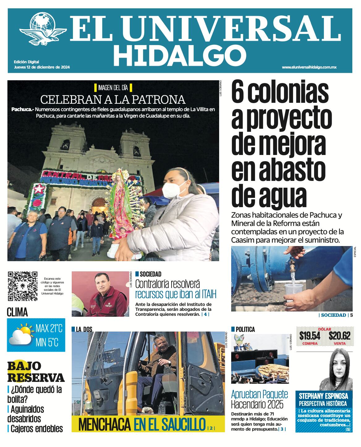 El Universal Hidalgo 12/12/24