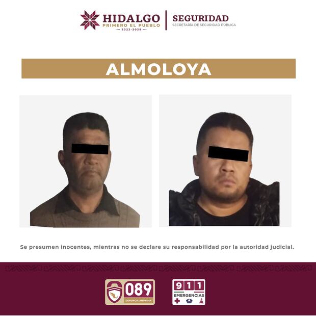 Detienen a dos personas en Almoloya por posesión de drogas y arma de fuego | Fotos: SSPH