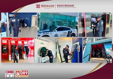 Refuerzan operativos de seguridad en bancos y cajeros de Hidalgo