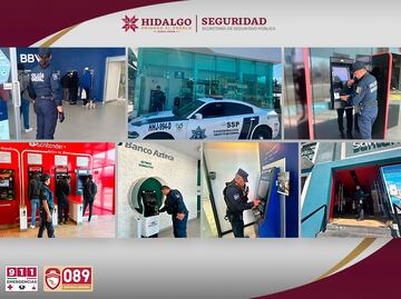 Refuerzan operativos de seguridad en bancos y cajeros de Hidalgo