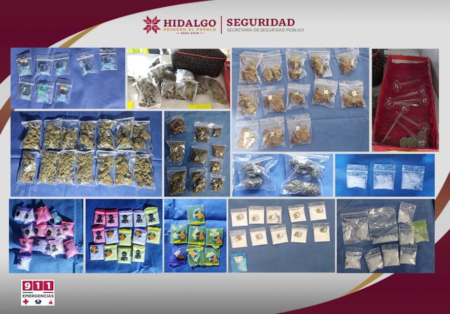 SSPH desmantela cuatro presuntos puntos de narcomenudeo en el Valle del Mezquital; cinco detenidos | Foto: SSPH