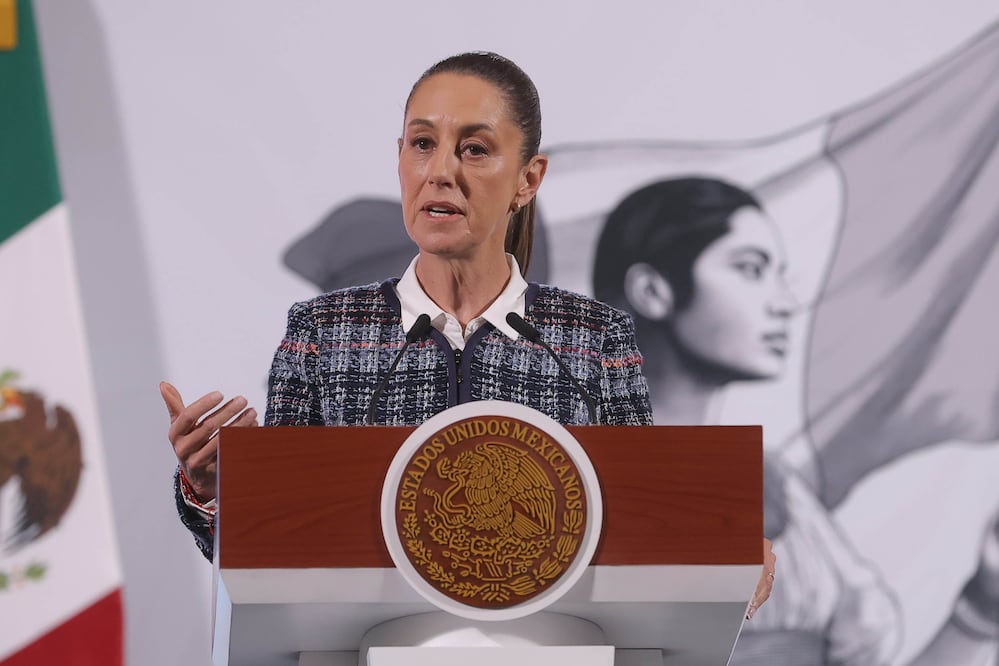 La presidenta Claudia Sheinbaum durante la conferencia matutina desde Palacio Nacional. Foto: Agencia EL UNIVERSAL/Gabriel Pano/RDB.