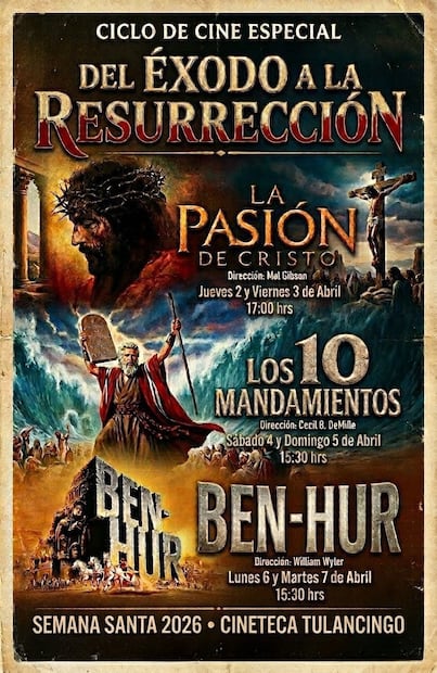 Cineteca Tulancingo apuesta por cine bíblico durante Semana Santa | Facebook:  Cineteca Tulancingo
